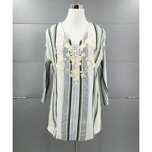 Soft Surroundings Embroidered Beach‎ Top Small
